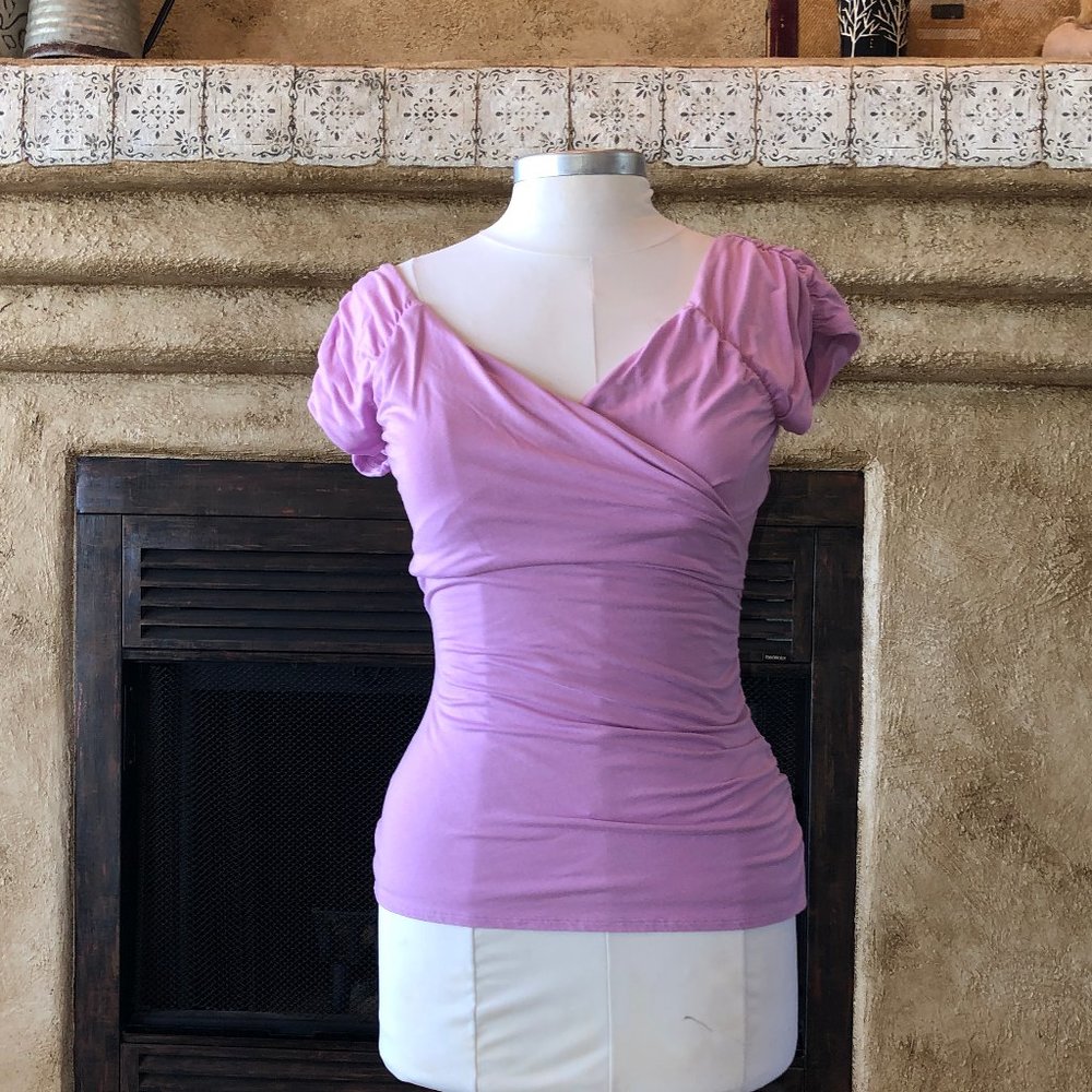 WHBM cap sleeve, wrap, off-shoulder top